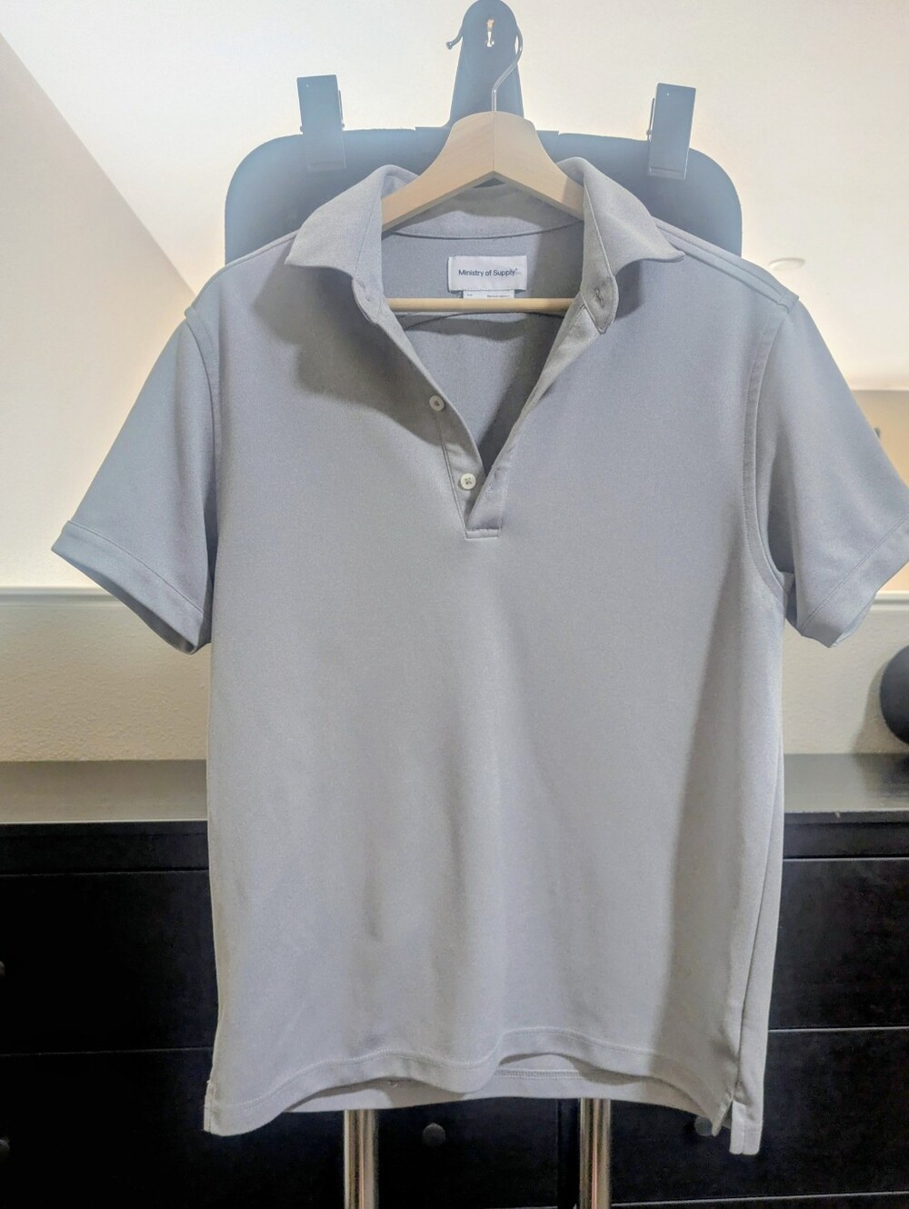 Ministry of Supply Men’s Gray Short-Sleeve Polo